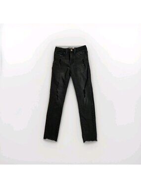 Levi's 720 High-Rise Super Skinny Black Distressed Kids Jeans Size 7R
